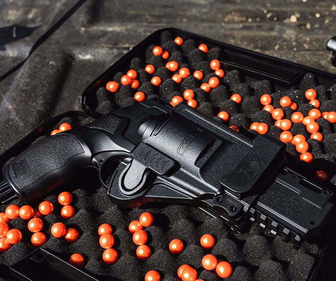 TR50 HDR RevolverTR50 HDR Revolver .50 Cal Pistol GEN3 T4E (With Gen2 CO2 Activation BuThis is the generation 3 model production valve with crimp and thread. It is the latest production with the reinforced valve for excellent reliability and durabilityNon Lethal Protection